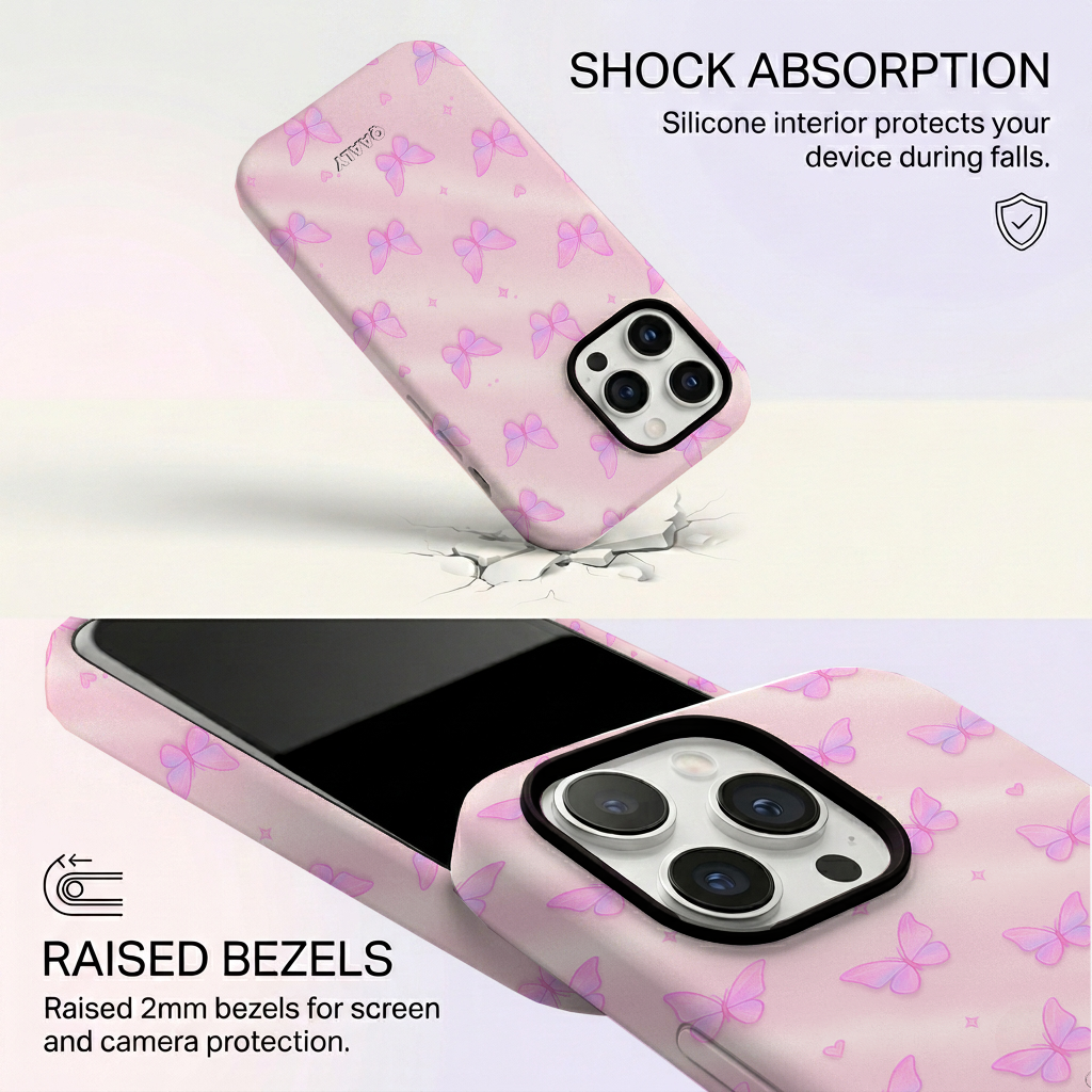 Papillon de velours rose